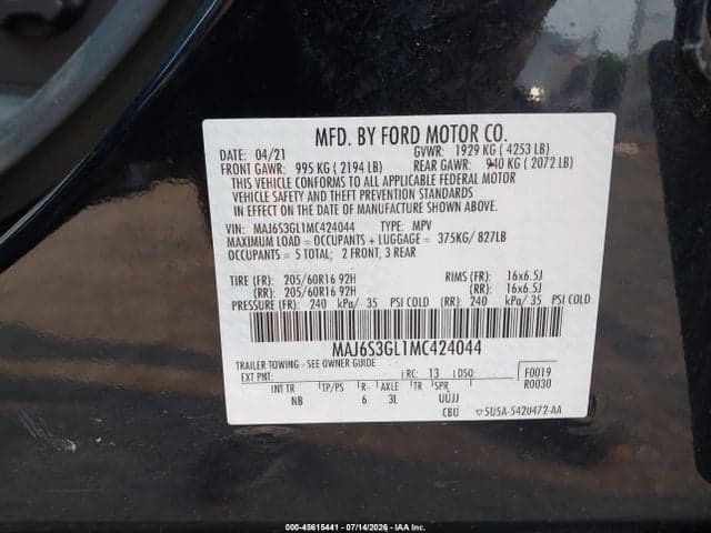 2021 FORD ECOSPORT SE 9