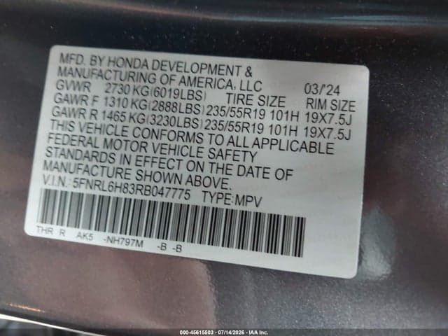 2024 HONDA ODYSSEY TOURING 9