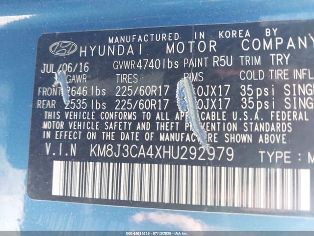 2017 HYUNDAI TUCSON SE 9