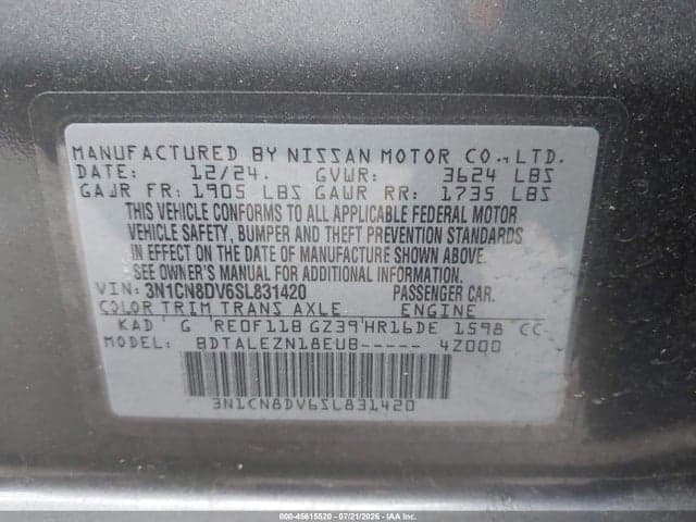 2025 NISSAN VERSA 1.6 S 9