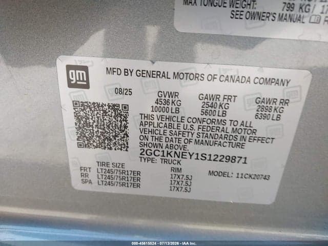 2025 CHEVROLET SILVERADO 2500HD 4WD STANDARD BED LT 9