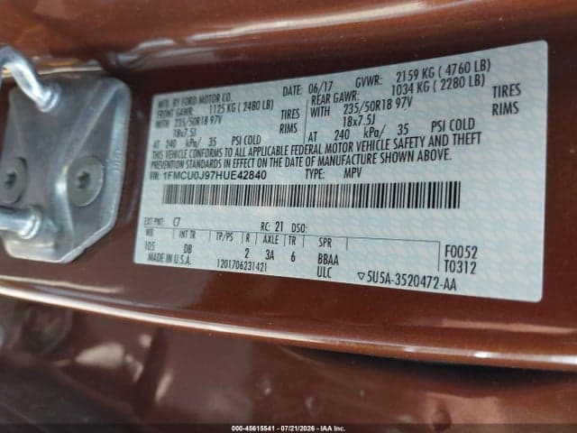 2017 FORD ESCAPE TITANIUM 9