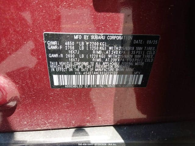 2025 SUBARU OUTBACK LIMITED 9
