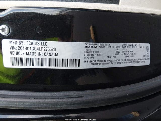 2020 CHRYSLER PACIFICA LIMITED 9