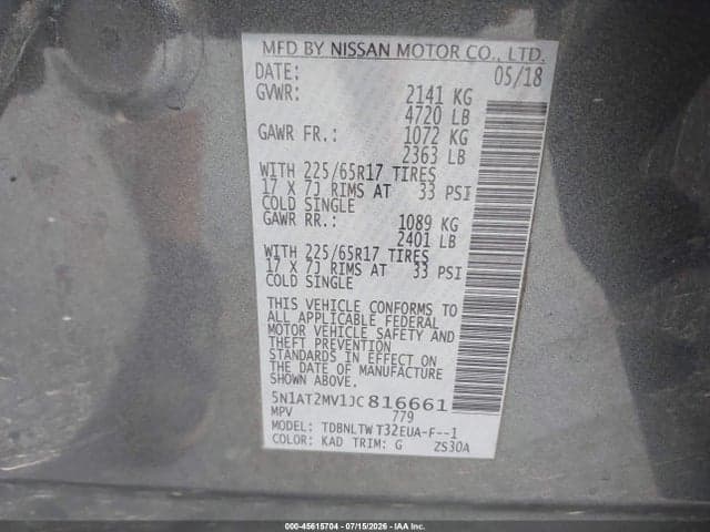 2018 NISSAN ROGUE SV 9