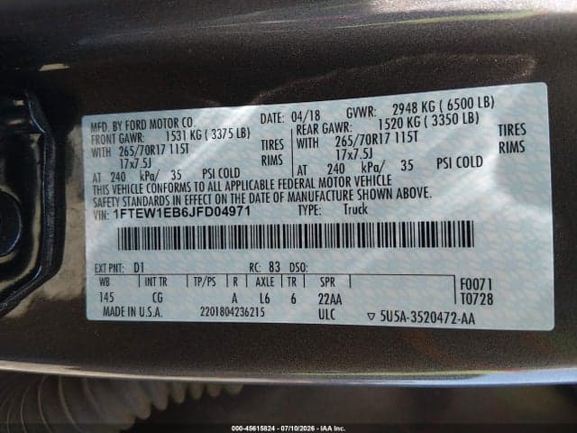 2018 FORD F-150 XL 10