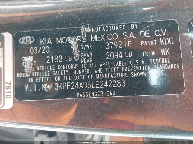 2020 KIA FORTE LXS 9