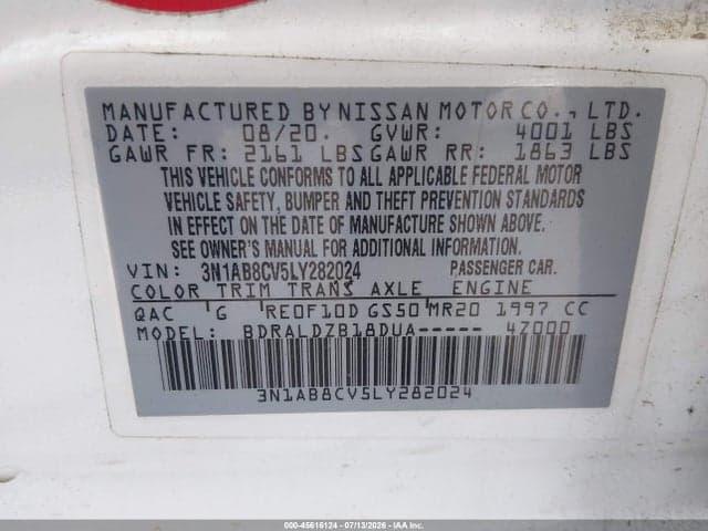 2020 NISSAN SENTRA SV XTRONIC CVT 9