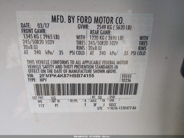 2017 FORD EDGE TITANIUM 9