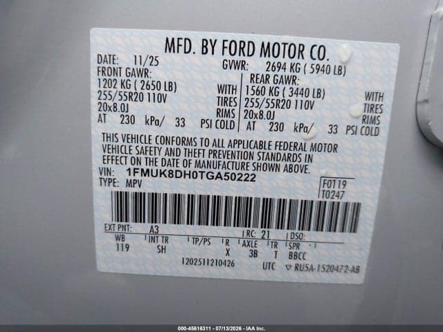 2026 FORD EXPLORER ACTIVE 9