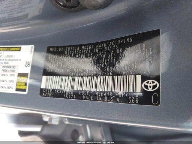 2025 TOYOTA COROLLA LE 9