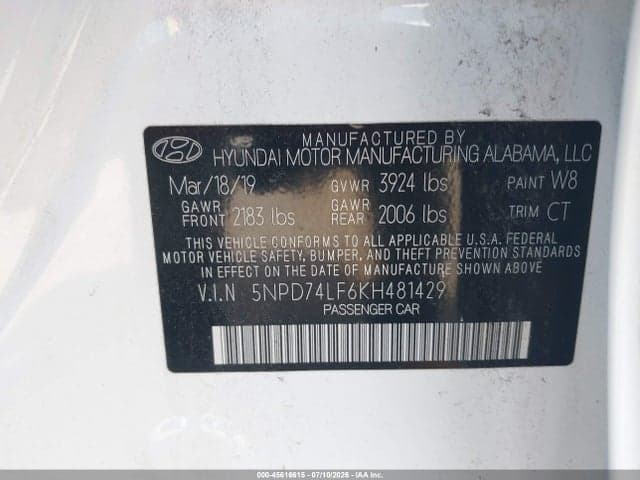 2019 HYUNDAI ELANTRA SE 9