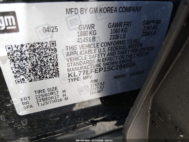 2025 CHEVROLET TRAX FWD LS 9