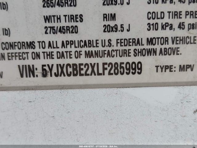 2020 TESLA MODEL X LONG RANGE DUAL MOTOR ALL-WHEEL DRIVE/LONG RANGE PLUS DUAL MOTOR ALL-WHEEL DRIVE 9