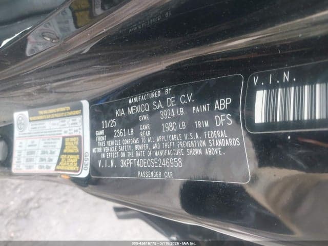 2025 KIA K4 LX 9