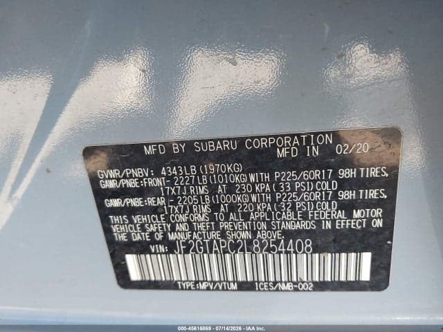 2020 SUBARU CROSSTREK PREMIUM 9