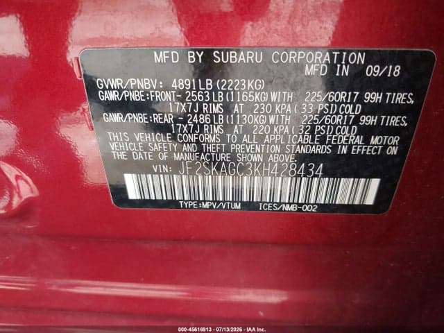 2019 SUBARU FORESTER PREMIUM 9