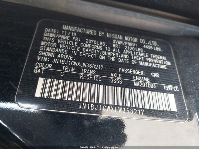 2020 NISSAN ROGUE SPORT SV AWD XTRONIC CVT 9