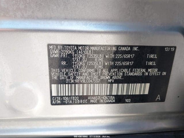 2020 TOYOTA RAV4 LE 9
