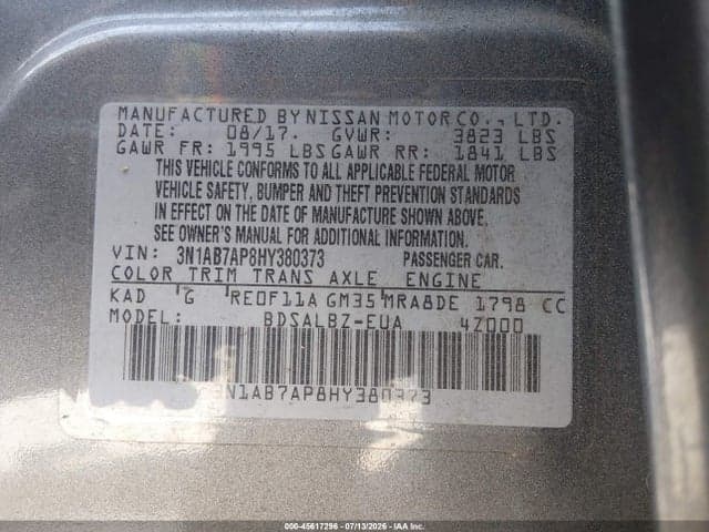 2017 NISSAN SENTRA S 9