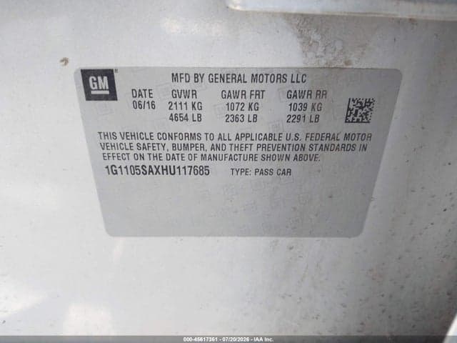 2017 CHEVROLET IMPALA 1LT 9