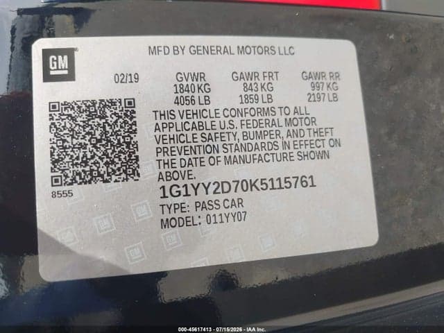 2019 CHEVROLET CORVETTE GRAND SPORT 9