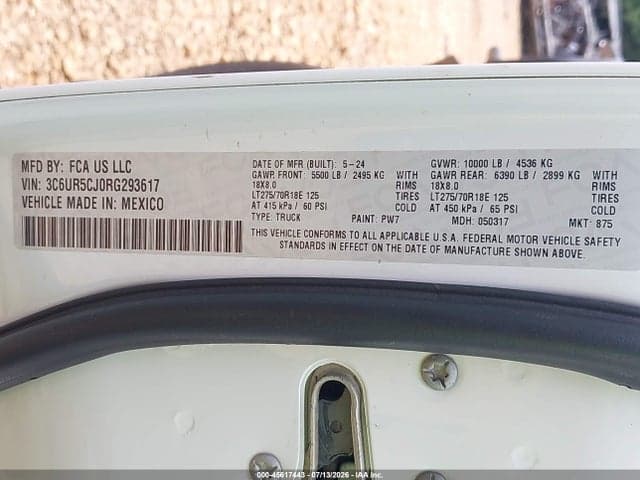 2024 RAM 2500 TRADESMAN 4X4 6'4 BOX 9
