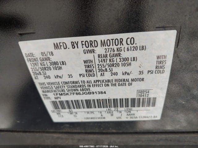 2018 FORD EXPLORER LIMITED 9