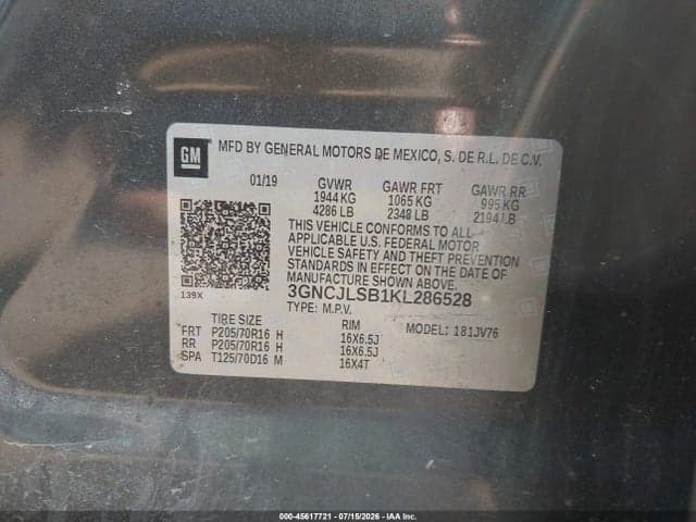 2019 CHEVROLET TRAX LT 9