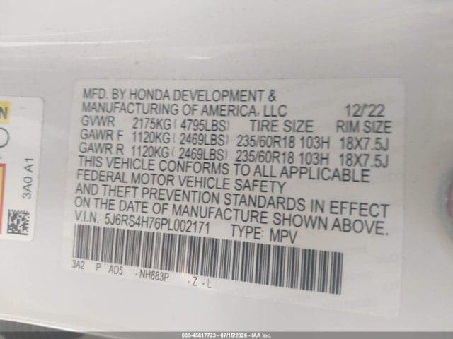 2023 HONDA CR-V EX-L AWD 9