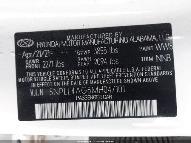 2021 HYUNDAI ELANTRA SE 9