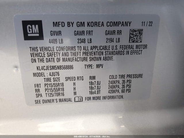 2022 BUICK ENCORE AWD PREFERRED 9