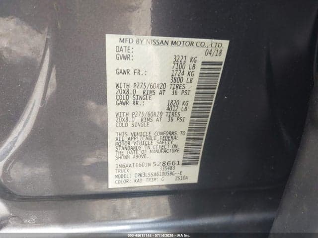 2018 NISSAN TITAN SV 9