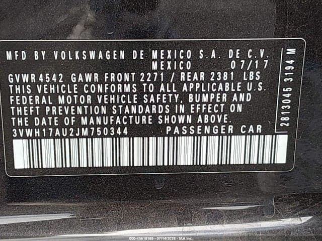 2018 VOLKSWAGEN GOLF ALLTRACK TSI S/TSI SE/TSI SEL 9