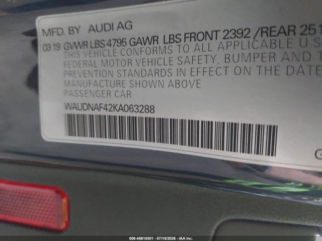 2019 AUDI A4 45 PREMIUM 9