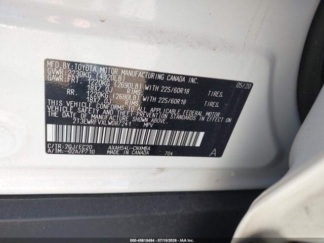 2020 TOYOTA RAV4 HYBRID XSE 9