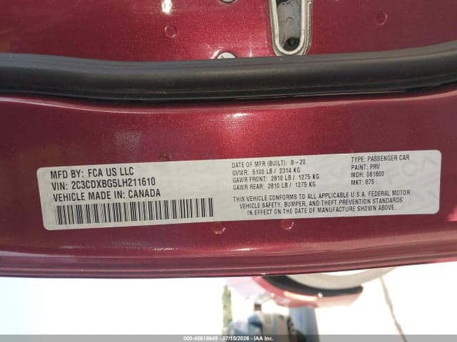 2020 DODGE CHARGER SXT RWD 9