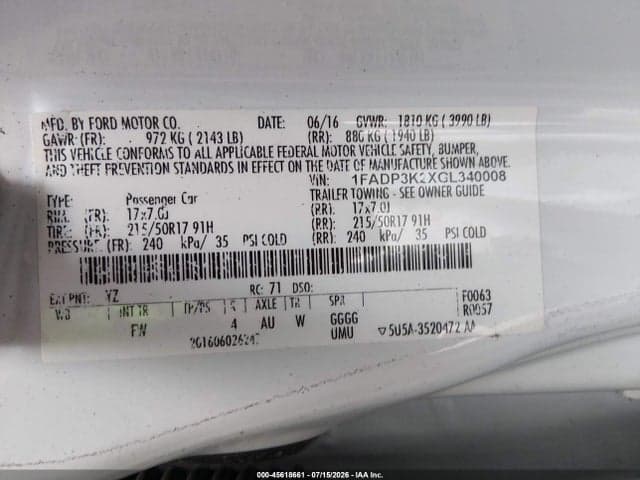 2016 FORD FOCUS SE 9
