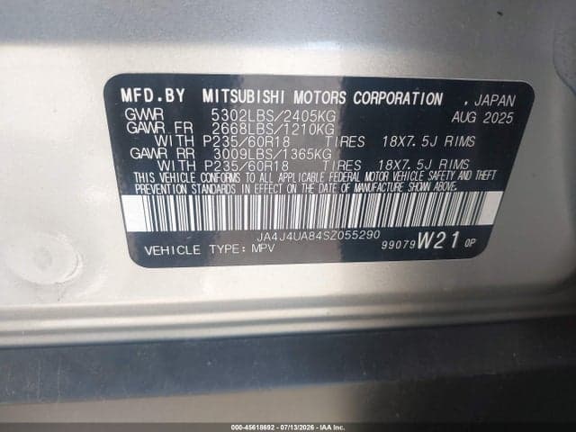 2025 MITSUBISHI OUTLANDER ES 2.5 S-AWC 9