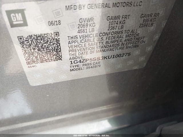2019 BUICK LACROSSE FWD ESSENCE 9