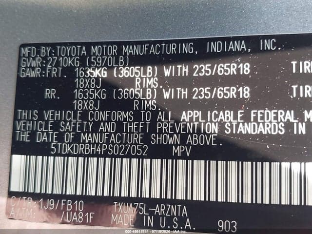 2023 TOYOTA HIGHLANDER LE 9