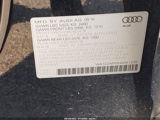 2017 AUDI Q5 2.0T PREMIUM 9