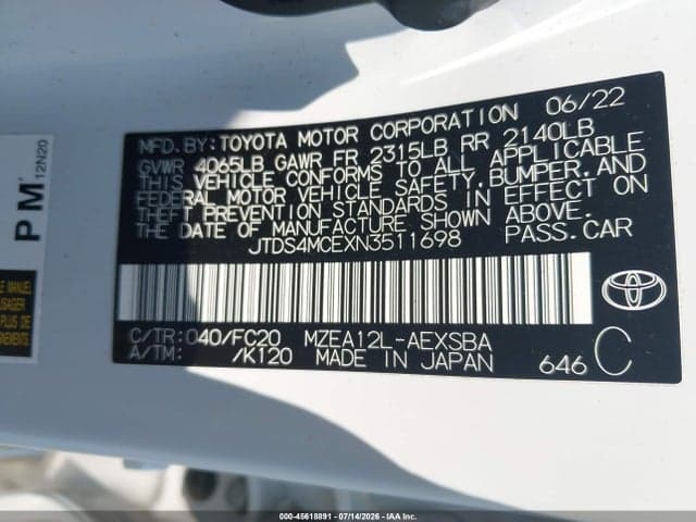2022 TOYOTA COROLLA SE 9