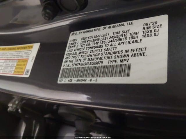 2020 HONDA PILOT AWD EX-L 9