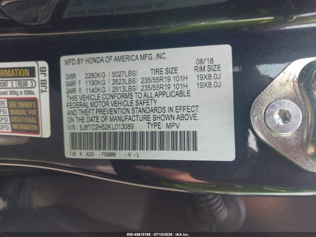 2019 ACURA RDX TECHNOLOGY PACKAGE 9