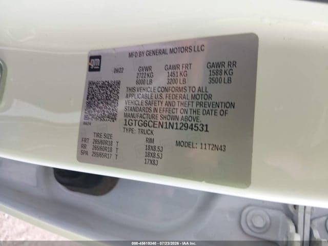 2022 GMC CANYON 4WD SHORT BOX ELEVATION 9