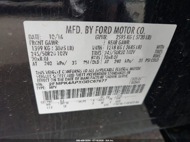 2016 FORD EDGE SPORT 9