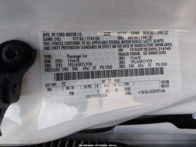 2017 FORD FOCUS S 9