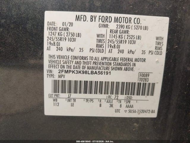 2020 FORD EDGE TITANIUM 9