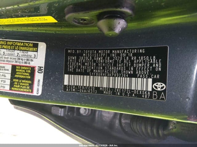 2019 TOYOTA COROLLA SE 9